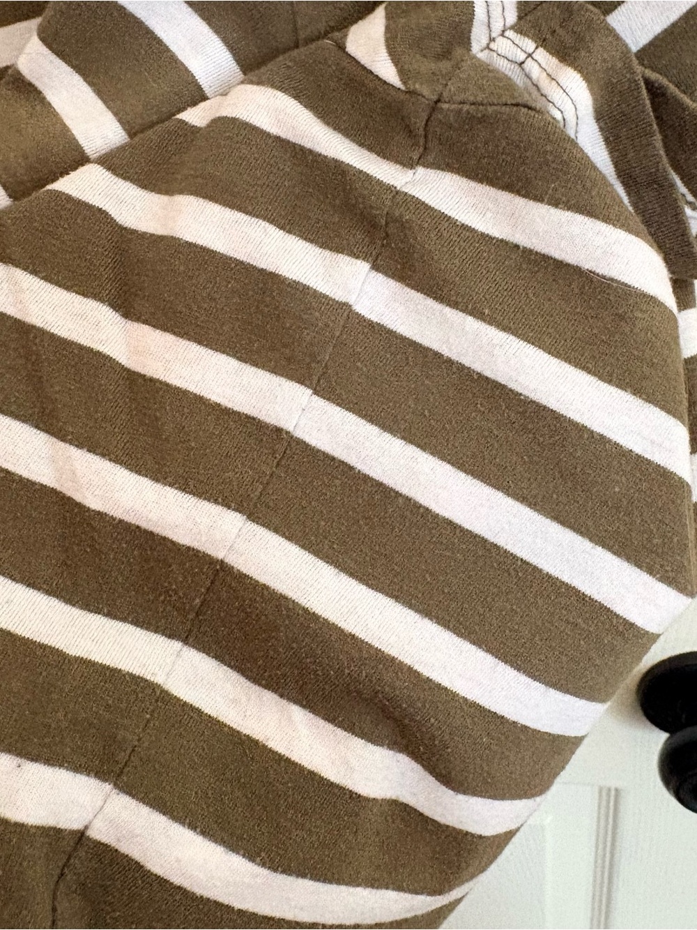 Junarose Olive & White Striped Crewneck Top with Floral Embroidery 3X - Picture 6 of 7